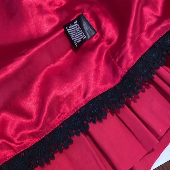 Anthropologie Moulinette Soeurs Red and Black Sequined Ruffle Suelta Skirt Sz 6 - Picture 9 of 9